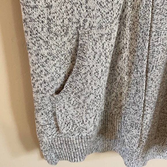 Madewell Black And White Knit Open Front Cardigan with Pockets Size: M - Picture 4 of 6